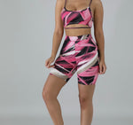 Load image into Gallery viewer, Pink Sidelines Short Set
