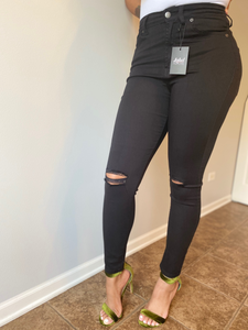 Distressed High Waist Jean