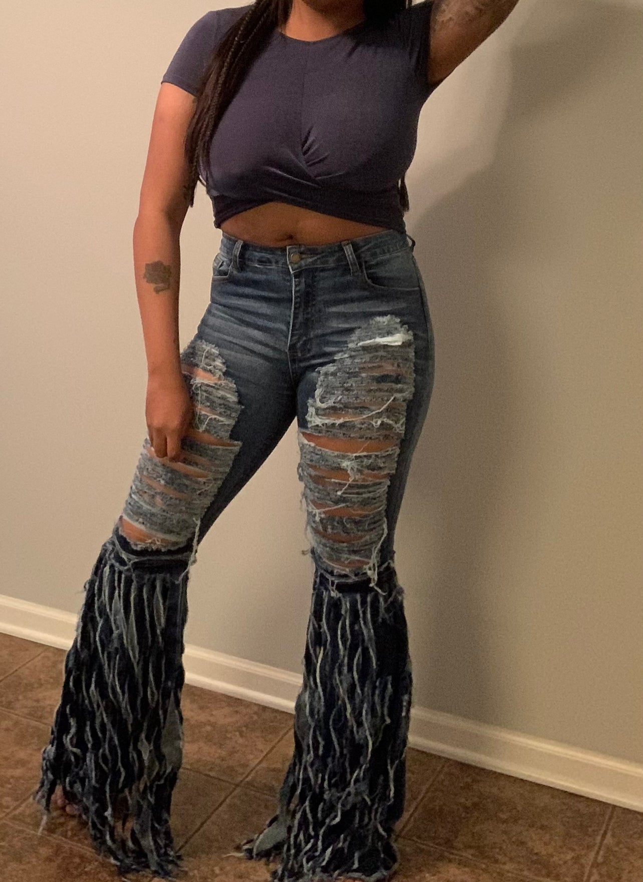 Heavy Frayed Jeans